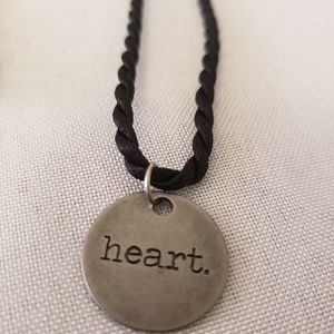 'Heart' stainless steel charm necklace 18"